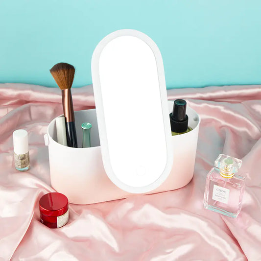 LED Makeup Mirror with Storage Box