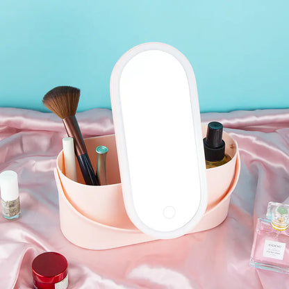 LED Makeup Mirror with Storage Box