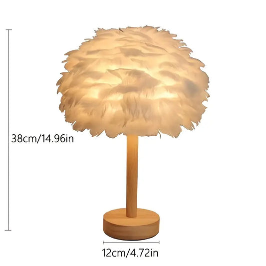 Elegant Retro White Feather Table Lamp for Home Decor